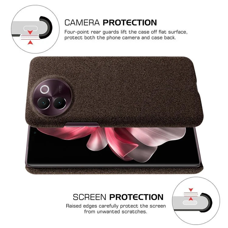 For vivo V30e 5G Case Anti-Drop Cloth Covered Hard PC Phone Cases