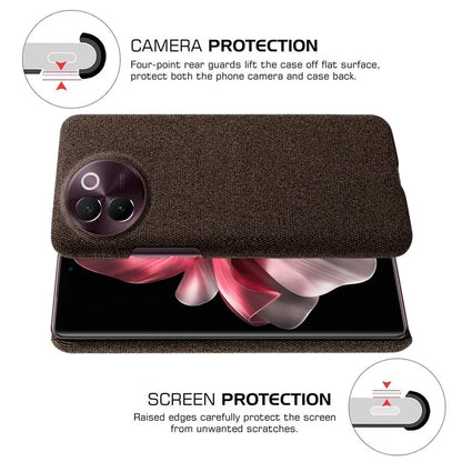 For vivo V30e 5G Case Anti-Drop Cloth Covered Hard PC Phone Cases