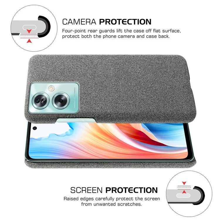 For Oppo A79 5G / A2 5G Case Drop Protection Cloth+PC Phone Shell