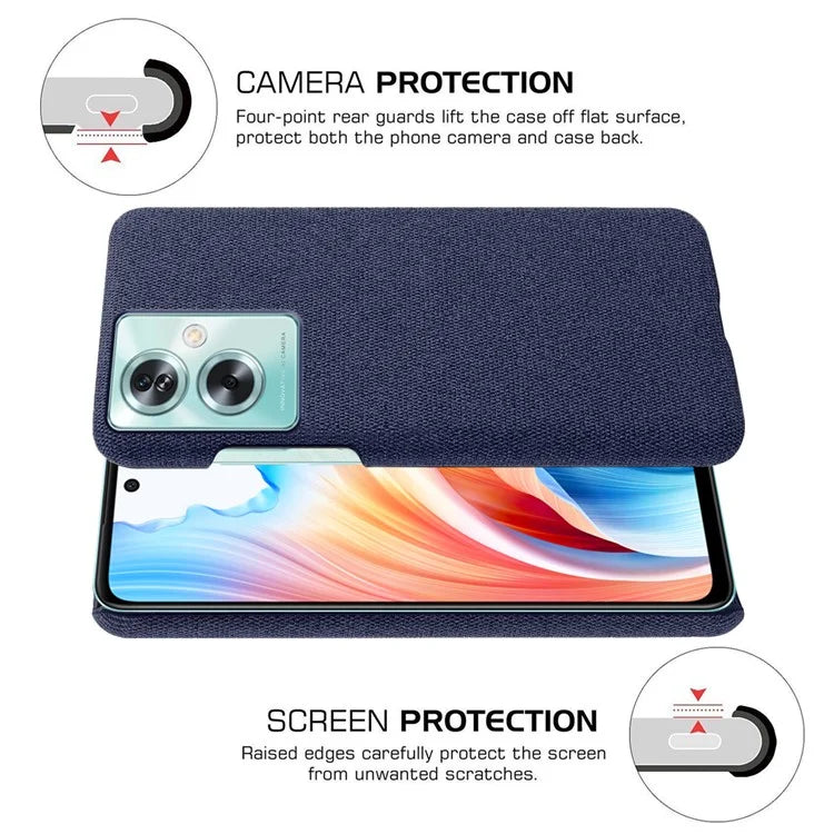 For Oppo A79 5G / A2 5G Case Drop Protection Cloth+PC Phone Shell