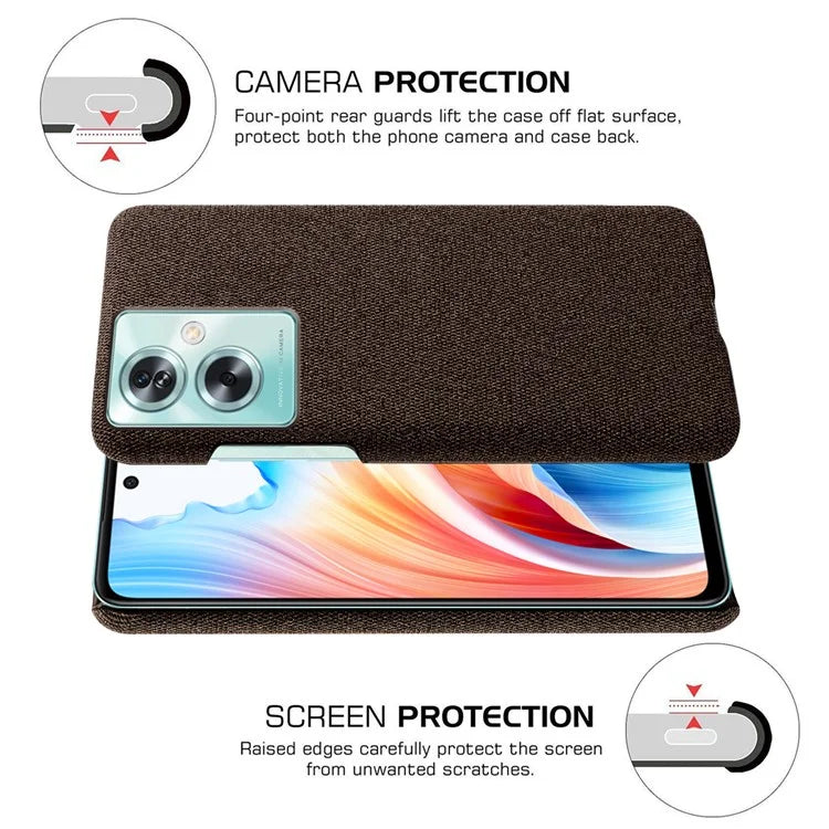For Oppo A79 5G / A2 5G Case Drop Protection Cloth+PC Phone Shell