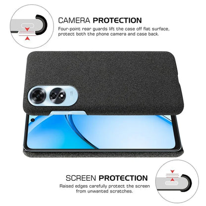 For Oppo A60 4G Case Cloth + PC Phone Cover Drop Shockproof Protection
