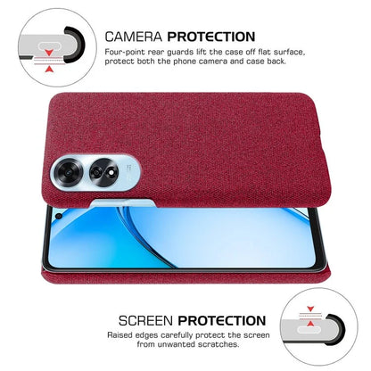 For Oppo A60 4G Case Cloth + PC Phone Cover Drop Shockproof Protection