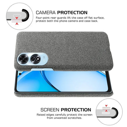 For Oppo A60 4G Case Cloth + PC Phone Cover Drop Shockproof Protection