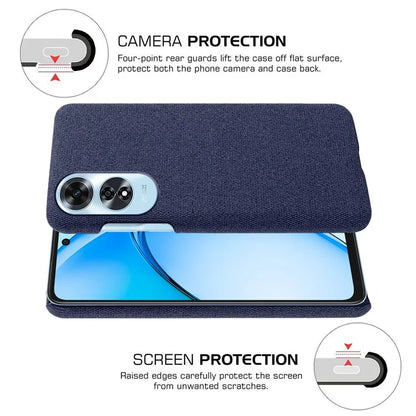 For Oppo A60 4G Case Cloth + PC Phone Cover Drop Shockproof Protection