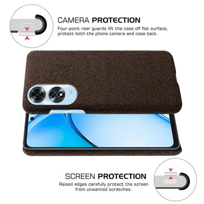 For Oppo A60 4G Case Cloth + PC Phone Cover Drop Shockproof Protection