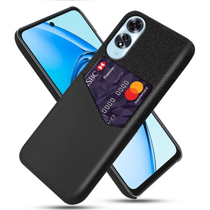 For Oppo A60 4G Case Leather + Hard PC Cloth Texture Phone Cover with Card Holder