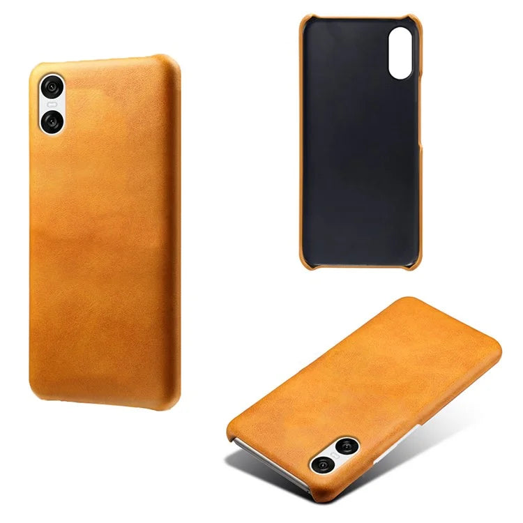For Sony Xperia 10 VI Case Anti-Scratch Leather + PC Phone Cover Calf Texture