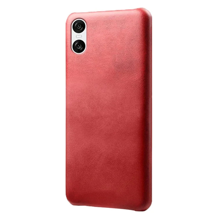 For Sony Xperia 10 VI Case Anti-Scratch Leather + PC Phone Cover Calf Texture