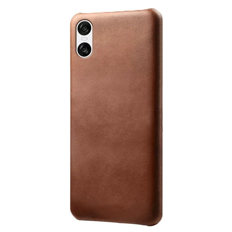 For Sony Xperia 10 VI Case Anti-Scratch Leather + PC Phone Cover Calf Texture