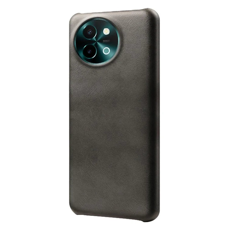 For vivo Y38 5G Cases Calf Texture Leather Hard PC Phone Cover