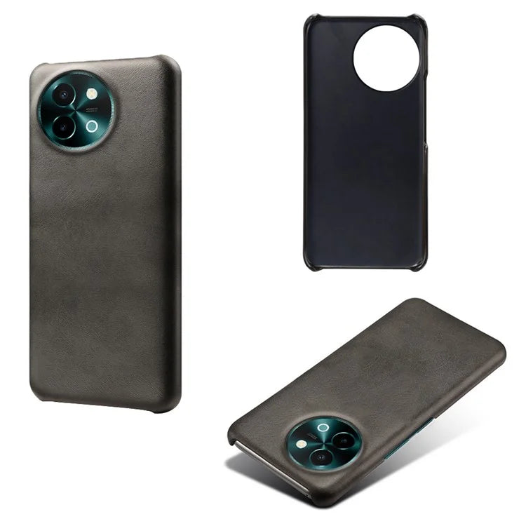 For vivo Y38 5G Cases Calf Texture Leather Hard PC Phone Cover