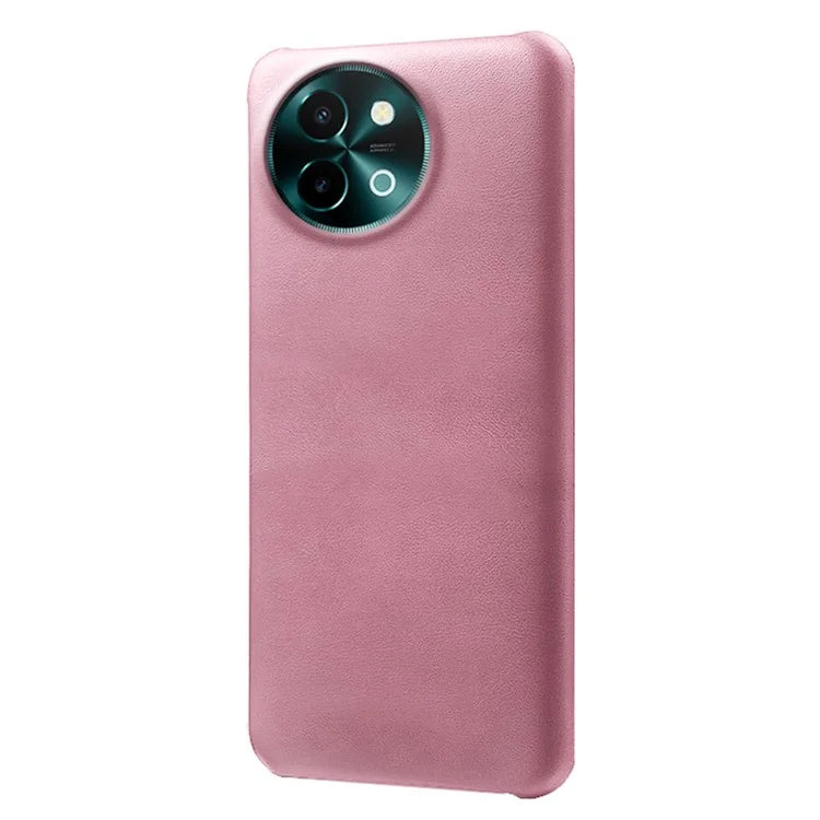 For vivo Y38 5G Cases Calf Texture Leather Hard PC Phone Cover