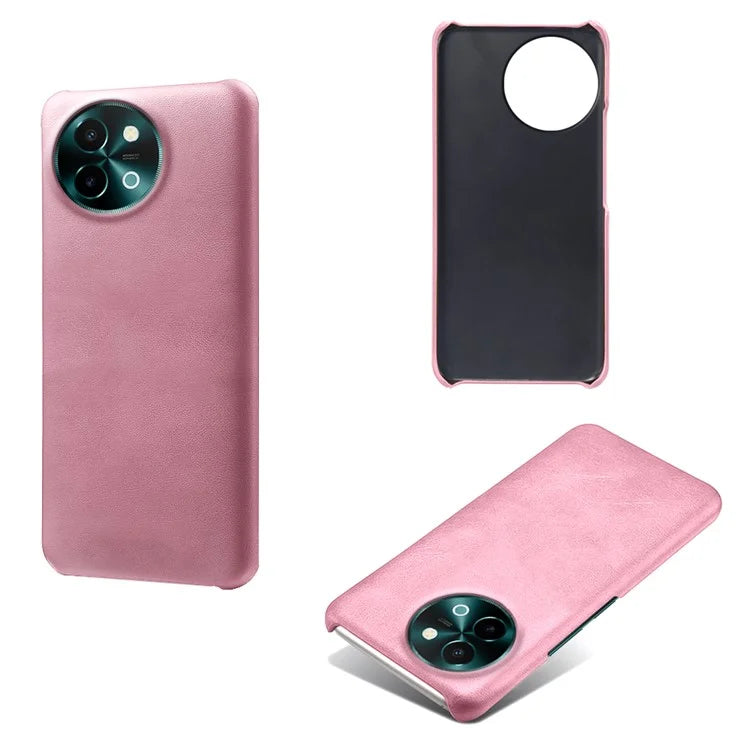 For vivo Y38 5G Cases Calf Texture Leather Hard PC Phone Cover