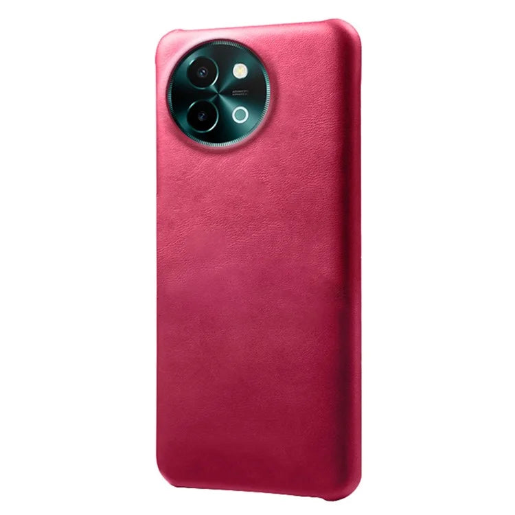For vivo Y38 5G Cases Calf Texture Leather Hard PC Phone Cover