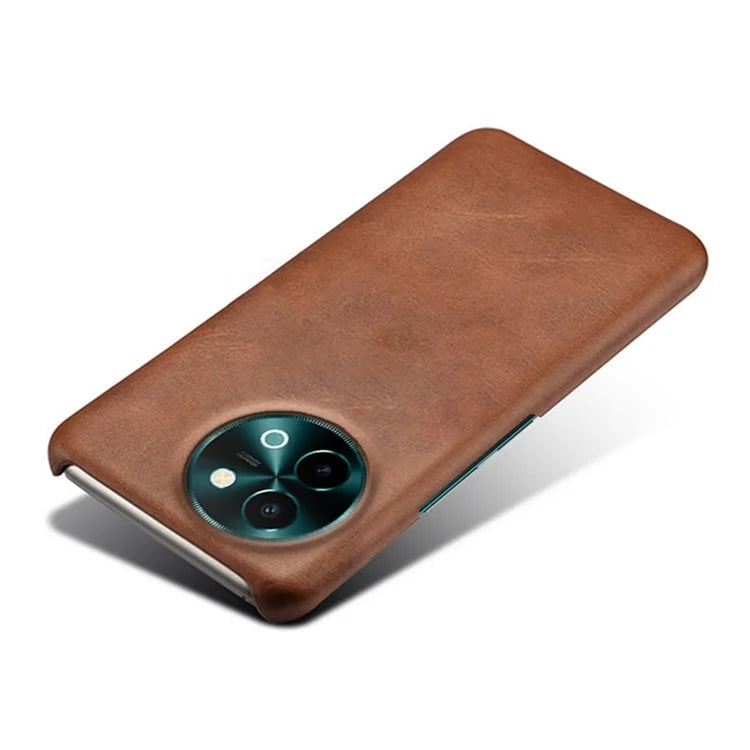 For vivo Y38 5G Cases Calf Texture Leather Hard PC Phone Cover