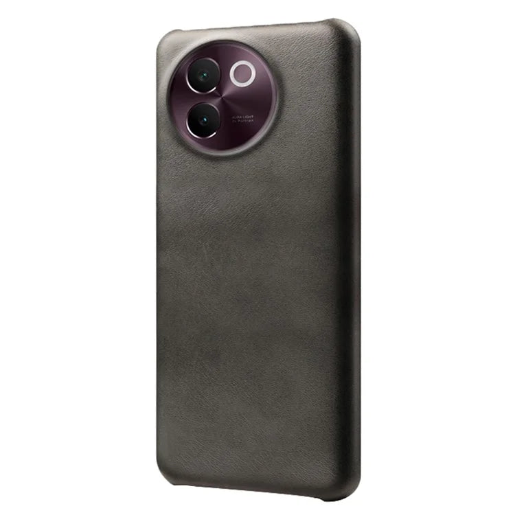 For vivo V30e 5G Case Leather Coated PC Protective Phone Cover Calf Texture