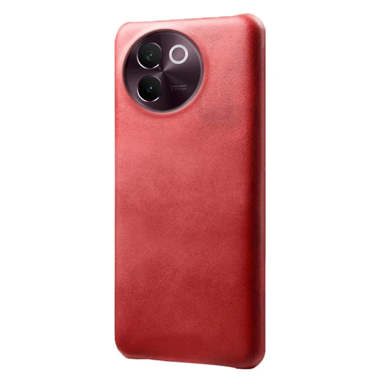 For vivo V30e 5G Case Leather Coated PC Protective Phone Cover Calf Texture