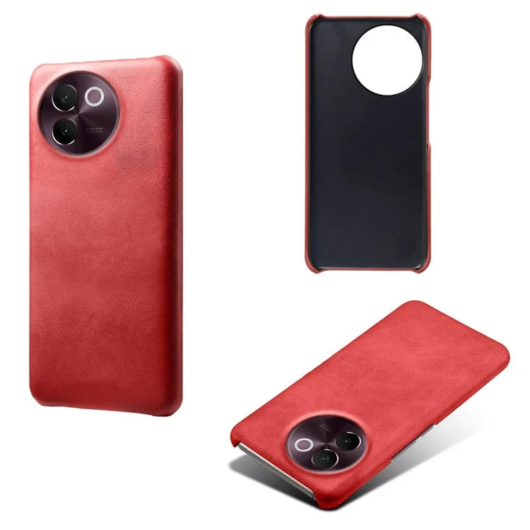 For vivo V30e 5G Case Leather Coated PC Protective Phone Cover Calf Texture