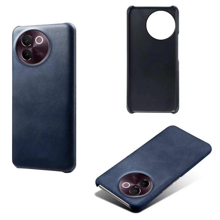 For vivo V30e 5G Case Leather Coated PC Protective Phone Cover Calf Texture