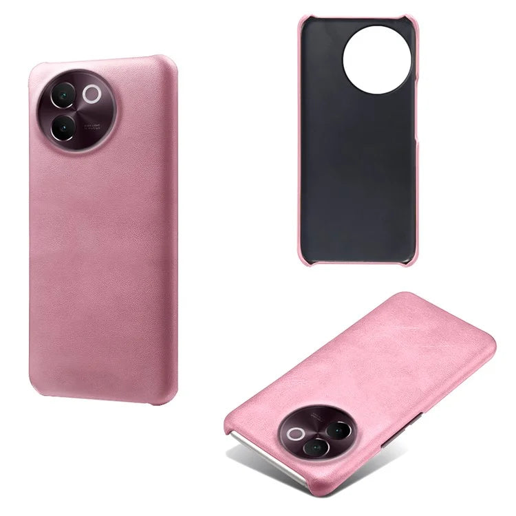 For vivo V30e 5G Case Leather Coated PC Protective Phone Cover Calf Texture