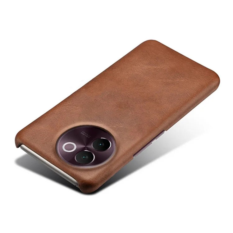 For vivo V30e 5G Case Leather Coated PC Protective Phone Cover Calf Texture
