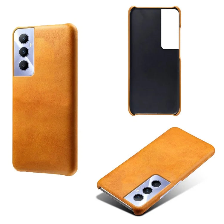 For Realme C65 4G Cases Anti-Drop Leather + PC Phone Cover Calf Texture