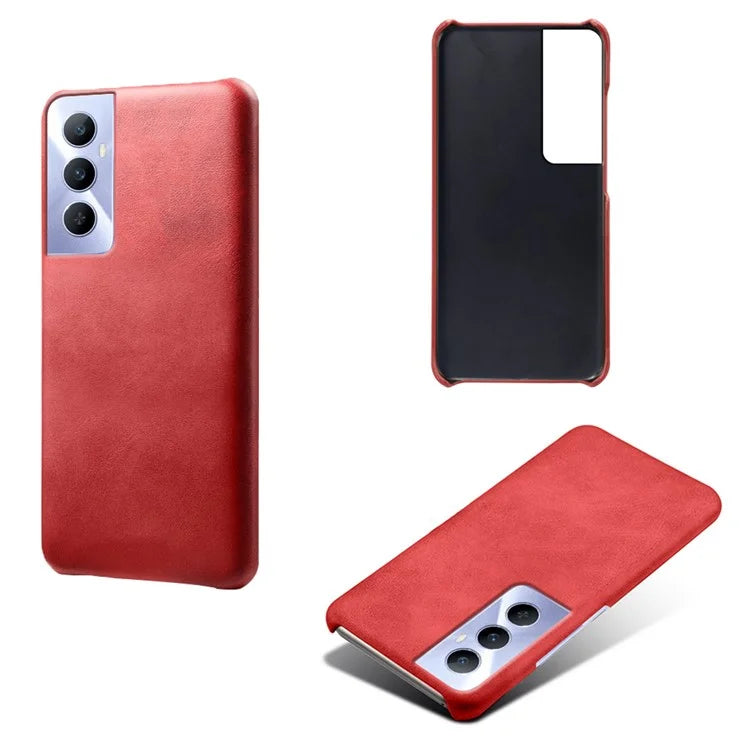 For Realme C65 4G Cases Anti-Drop Leather + PC Phone Cover Calf Texture