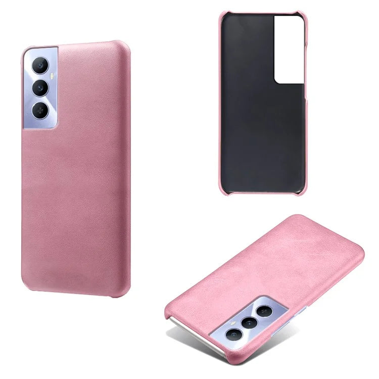 For Realme C65 4G Cases Anti-Drop Leather + PC Phone Cover Calf Texture