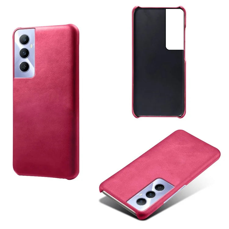 For Realme C65 4G Cases Anti-Drop Leather + PC Phone Cover Calf Texture