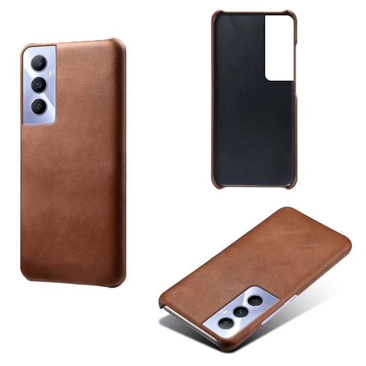 For Realme C65 4G Cases Anti-Drop Leather + PC Phone Cover Calf Texture