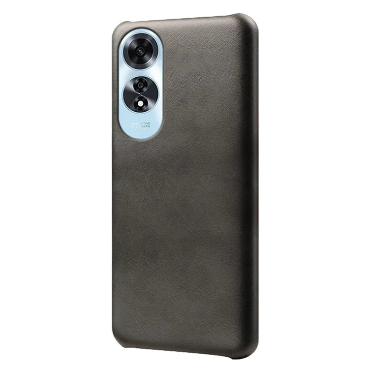 For Oppo A60 4G Shockproof Case Calf Texture Leather + PC Cell Phone Cover
