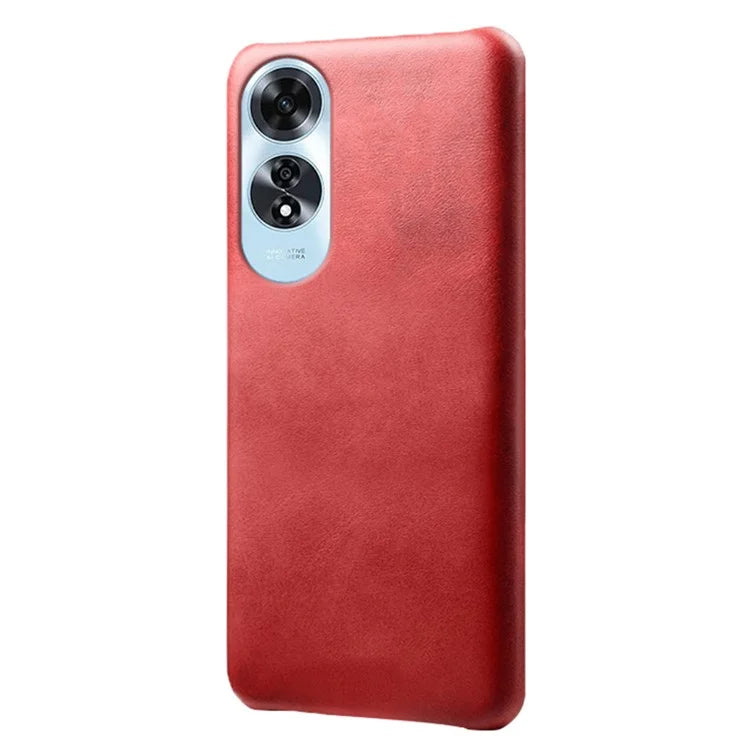 For Oppo A60 4G Shockproof Case Calf Texture Leather + PC Cell Phone Cover