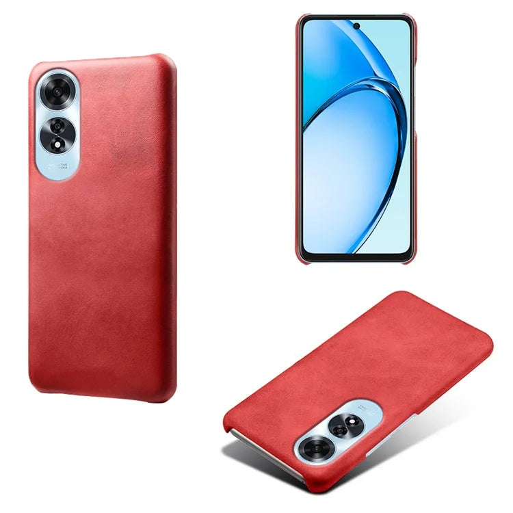 For Oppo A60 4G Shockproof Case Calf Texture Leather + PC Cell Phone Cover
