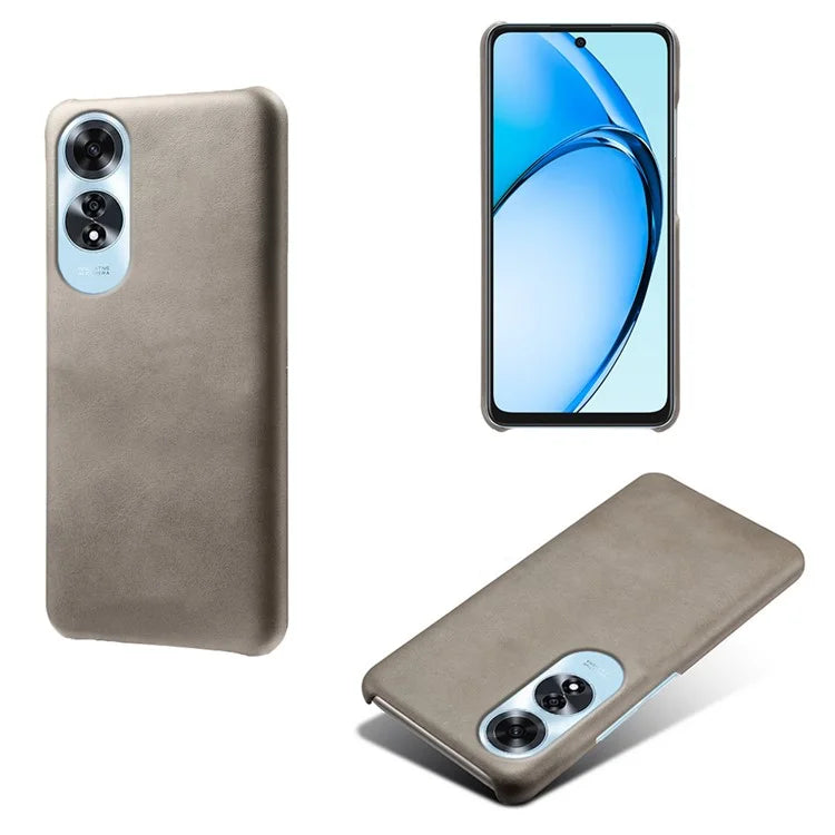 For Oppo A60 4G Shockproof Case Calf Texture Leather + PC Cell Phone Cover