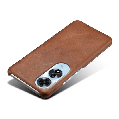 For Oppo A60 4G Shockproof Case Calf Texture Leather + PC Cell Phone Cover