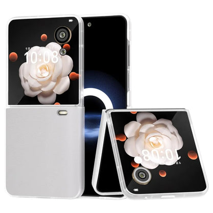 For Honor Magic V Flip 5G Case Clear Matte Edge PU Leather+PC Folding Phone Cover
