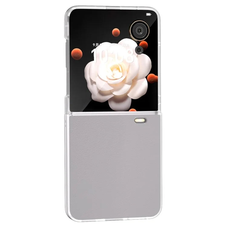 For Honor Magic V Flip 5G Case Clear Matte Edge PU Leather+PC Folding Phone Cover