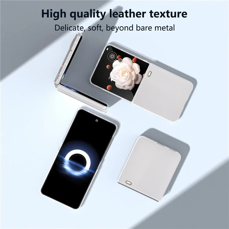 For Honor Magic V Flip 5G Case Clear Matte Edge PU Leather+PC Folding Phone Cover