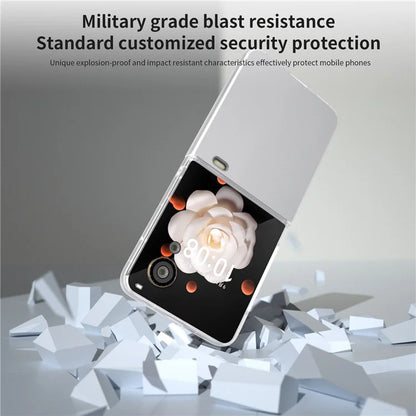 For Honor Magic V Flip 5G Case Clear Matte Edge PU Leather+PC Folding Phone Cover