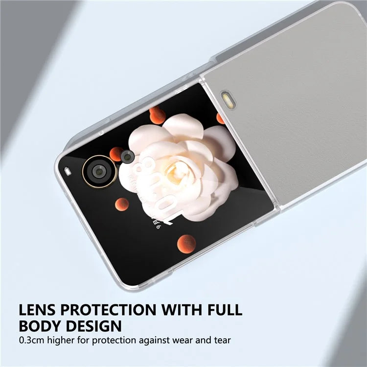 For Honor Magic V Flip 5G Case Clear Matte Edge PU Leather+PC Folding Phone Cover