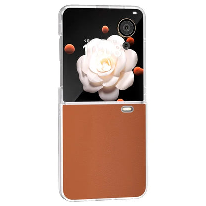 For Honor Magic V Flip 5G Case Clear Matte Edge PU Leather+PC Folding Phone Cover
