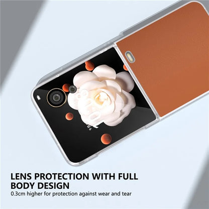 For Honor Magic V Flip 5G Case Clear Matte Edge PU Leather+PC Folding Phone Cover