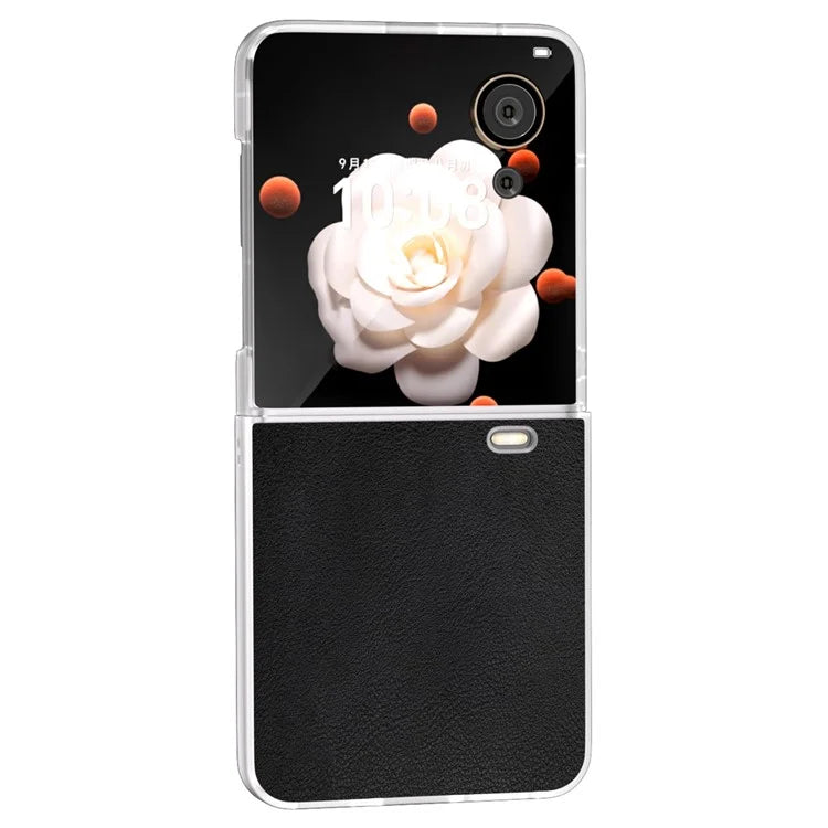 For Honor Magic V Flip 5G Case Clear Matte Edge PU Leather+PC Folding Phone Cover