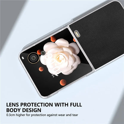 For Honor Magic V Flip 5G Case Clear Matte Edge PU Leather+PC Folding Phone Cover