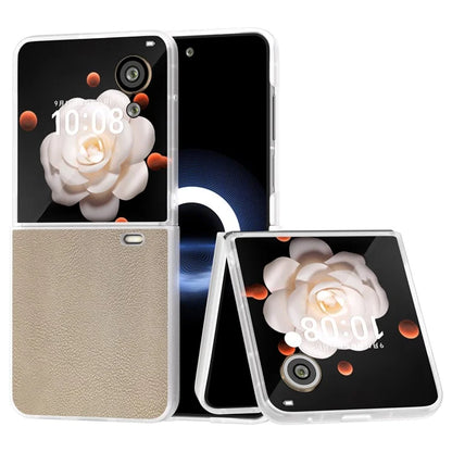 For Honor Magic V Flip 5G Case Clear Matte Edge PU Leather+PC Folding Phone Cover