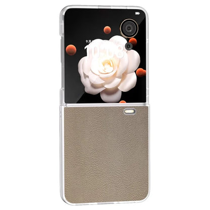 For Honor Magic V Flip 5G Case Clear Matte Edge PU Leather+PC Folding Phone Cover