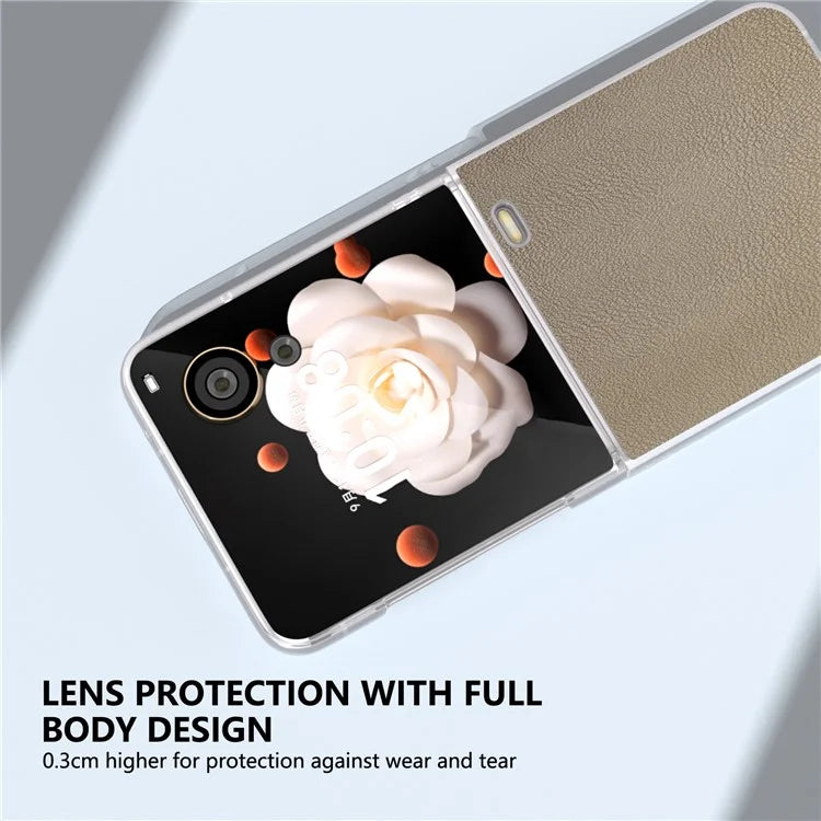 For Honor Magic V Flip 5G Case Clear Matte Edge PU Leather+PC Folding Phone Cover