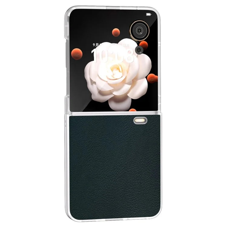 For Honor Magic V Flip 5G Case Clear Matte Edge PU Leather+PC Folding Phone Cover