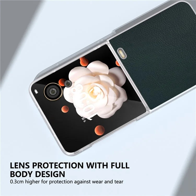 For Honor Magic V Flip 5G Case Clear Matte Edge PU Leather+PC Folding Phone Cover